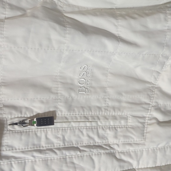 Men's Size L White Hugo Boss Biker Style Jacket - Picture 3 of 7